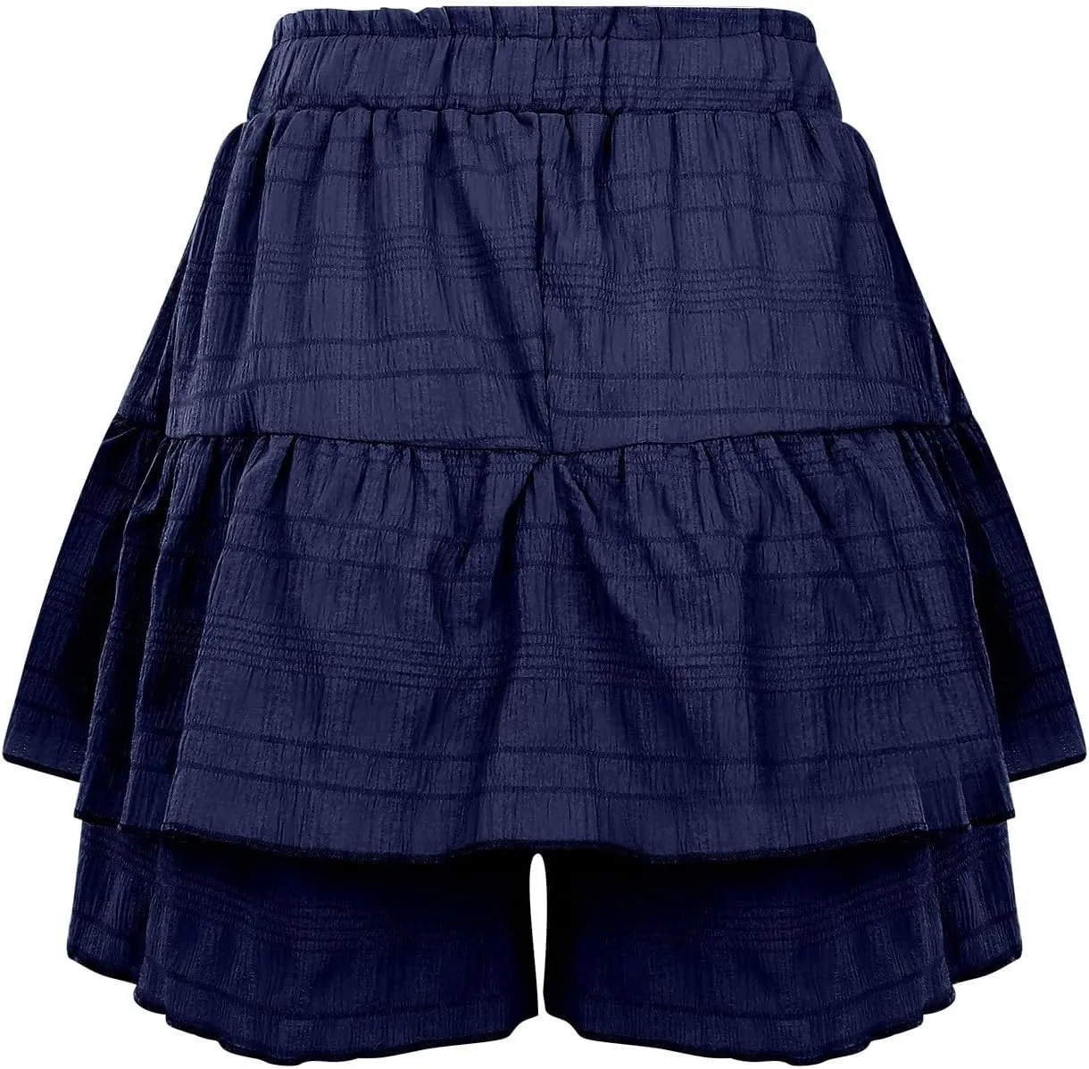 Ruffled Ruched Skorts for Women High Waisted Tiered Mini Skort 2025 Summer Boho Casual Beach Comfy Shorts Skirt