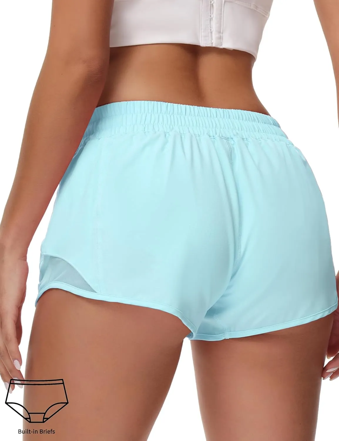 Running Shorts for Women Athletic Shorts Quick-Dry Gym with Zipper Pockets Workout Sports Shorts