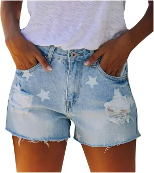 Rvidbe Womens Jean Shorts Teen Girls Casual Summer Mid Waisted Stretchy Rolled Hem Tassels Denim Shorts with Pockets Black Denim Shorts Jean Shorts for Women High Waist