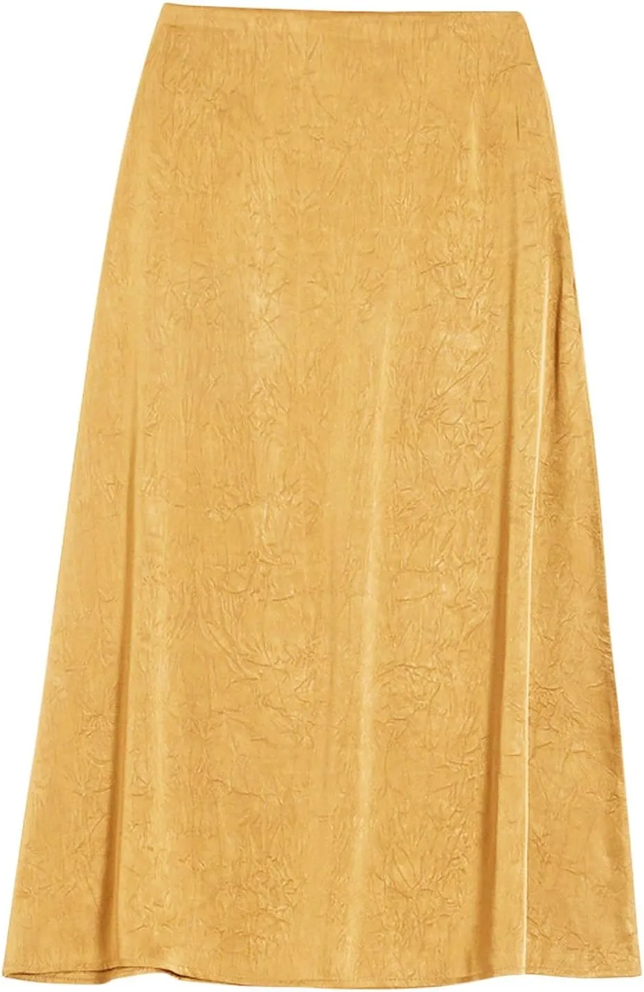 Satin Skirts for Women 2025 Fashion High Waist Midi Length A Line Skirt Solid Color Stretchy Comfy Soft A Line Skirt