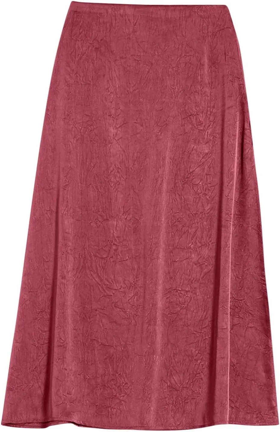 Satin Skirts for Women 2025 Fashion High Waist Midi Length A Line Skirt Solid Color Stretchy Comfy Soft A Line Skirt