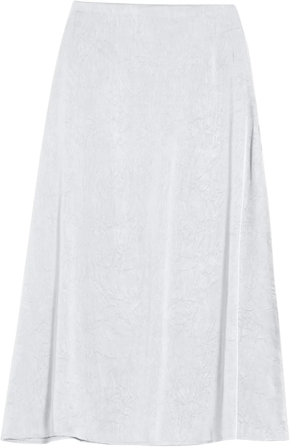 Satin Skirts for Women 2025 Fashion High Waist Midi Length A Line Skirt Solid Color Stretchy Comfy Soft A Line Skirt