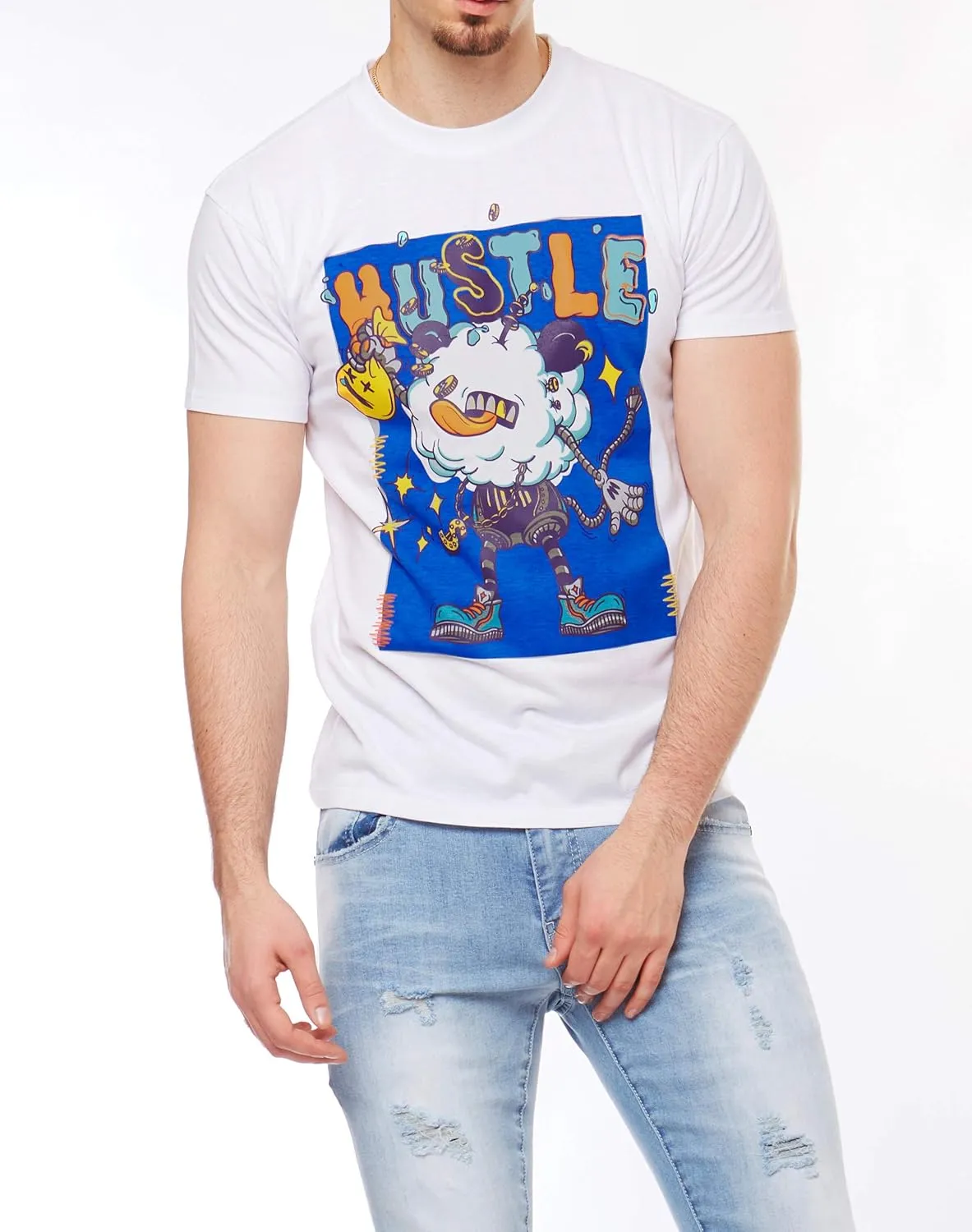 Screenshotbrand Mens Hipster Hip-Hop Urban Tees - NYC Street Fashion Graffiti Animation Print T-Shirt