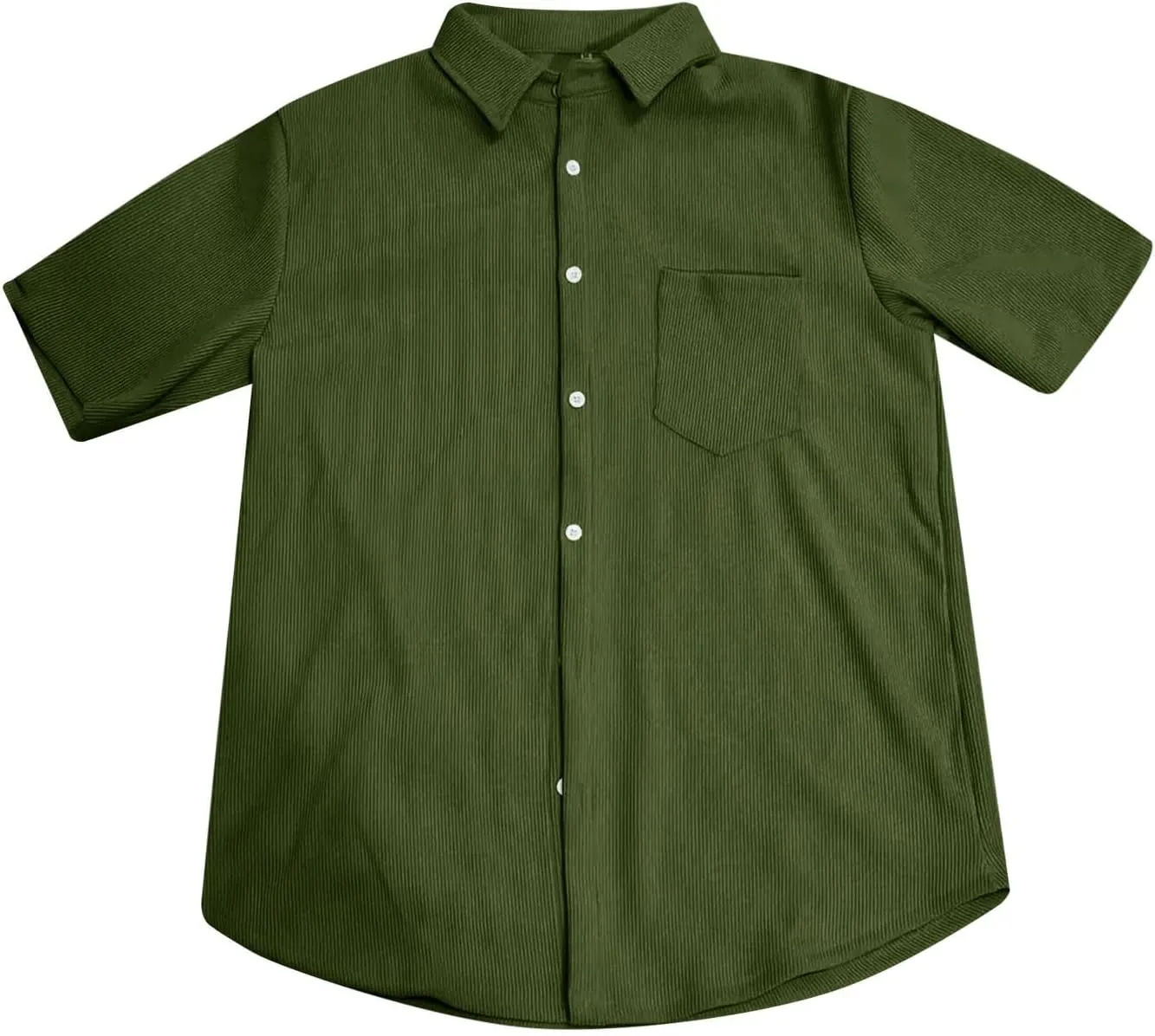 Short Sleeve Shirts for Men Summer Solid Formal Business Shirt Stretch Casual Button Down Dress Tshirts