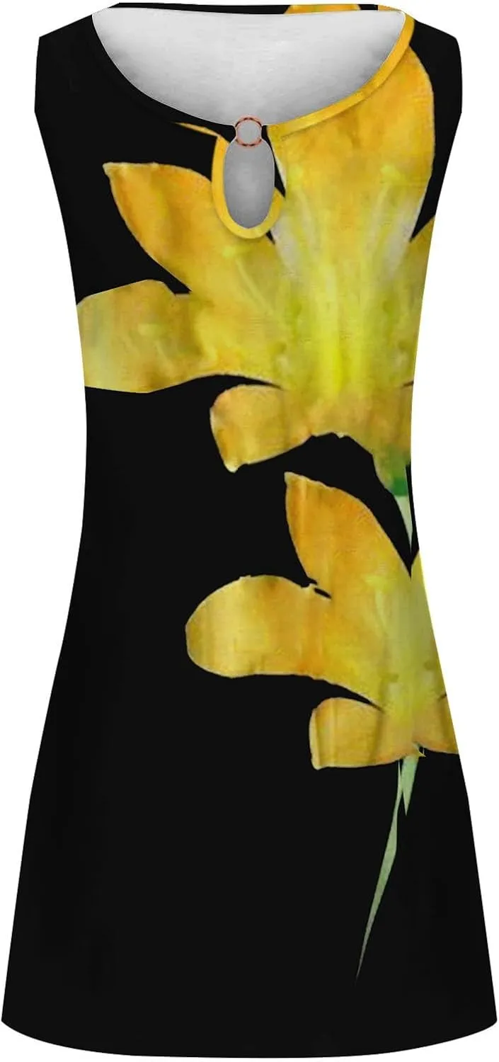 Short Sundresdes for Women Sun Dresses for Women 2025 Vacation Beach Casual Summer Sundresses Sleeveless Tank Short