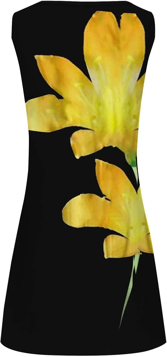 Short Sundresdes for Women Sun Dresses for Women 2025 Vacation Beach Casual Summer Sundresses Sleeveless Tank Short