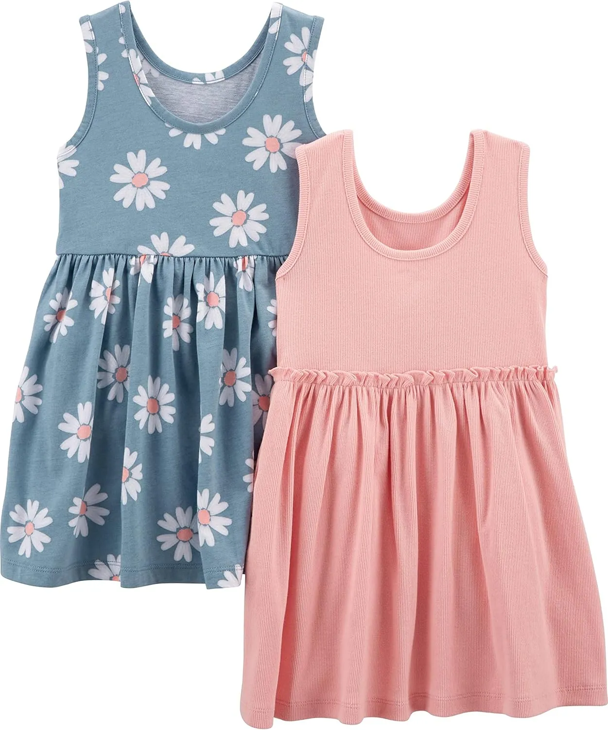 Simple Joys by Carter's Girls' Short-Sleeve and Sleeveless Dress Sets, Pack of 2