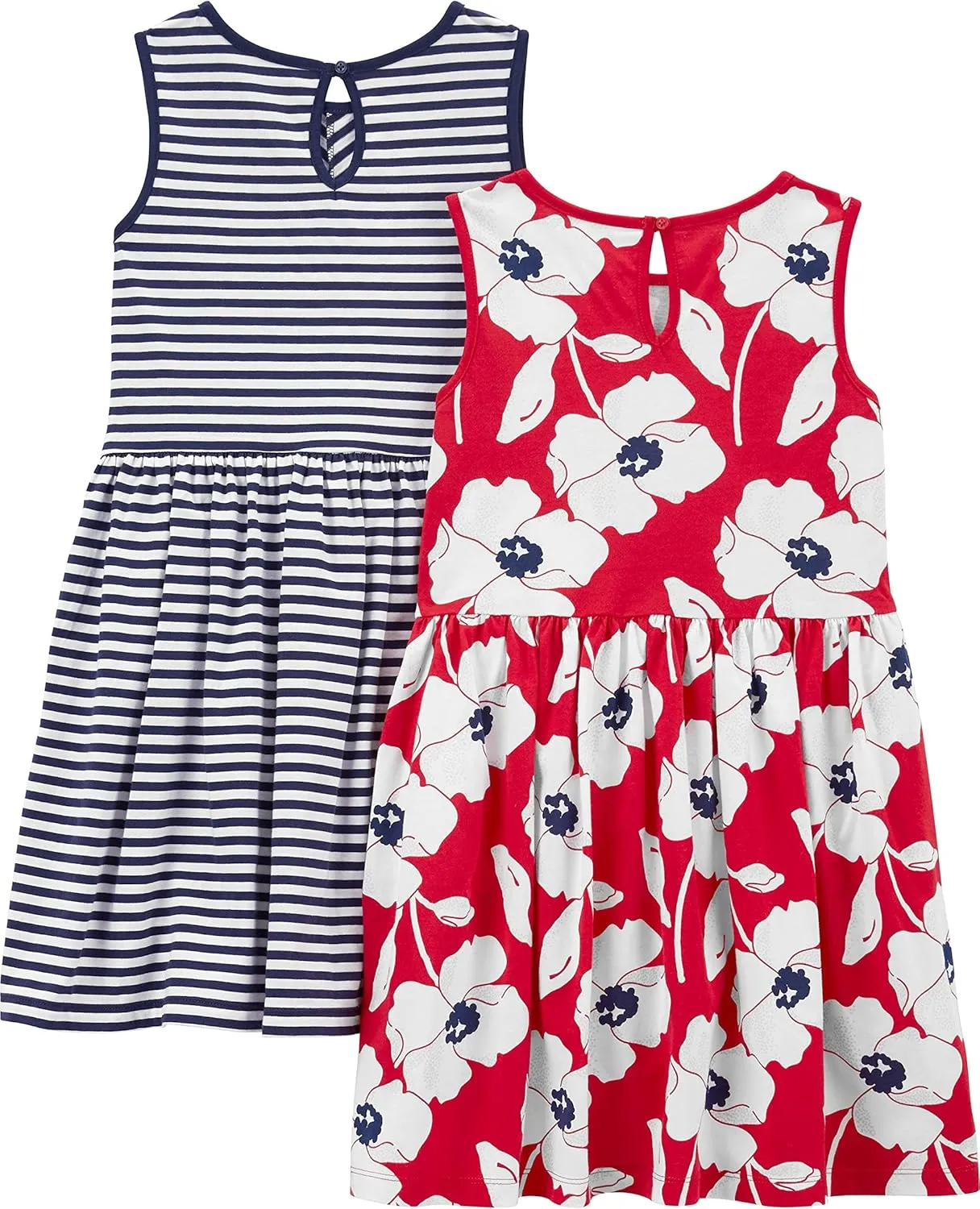 Simple Joys by Carter's Girls' Short-Sleeve and Sleeveless Dress Sets, Pack of 2