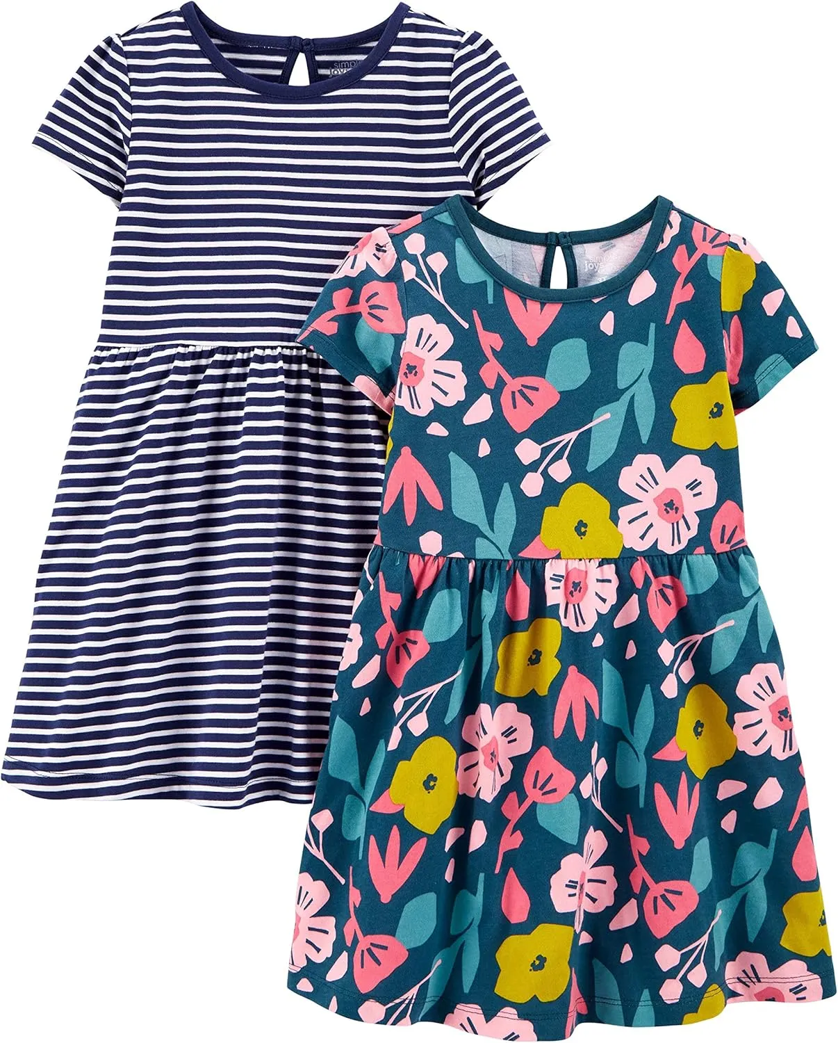 Simple Joys by Carter's Girls' Short-Sleeve and Sleeveless Dress Sets, Pack of 2