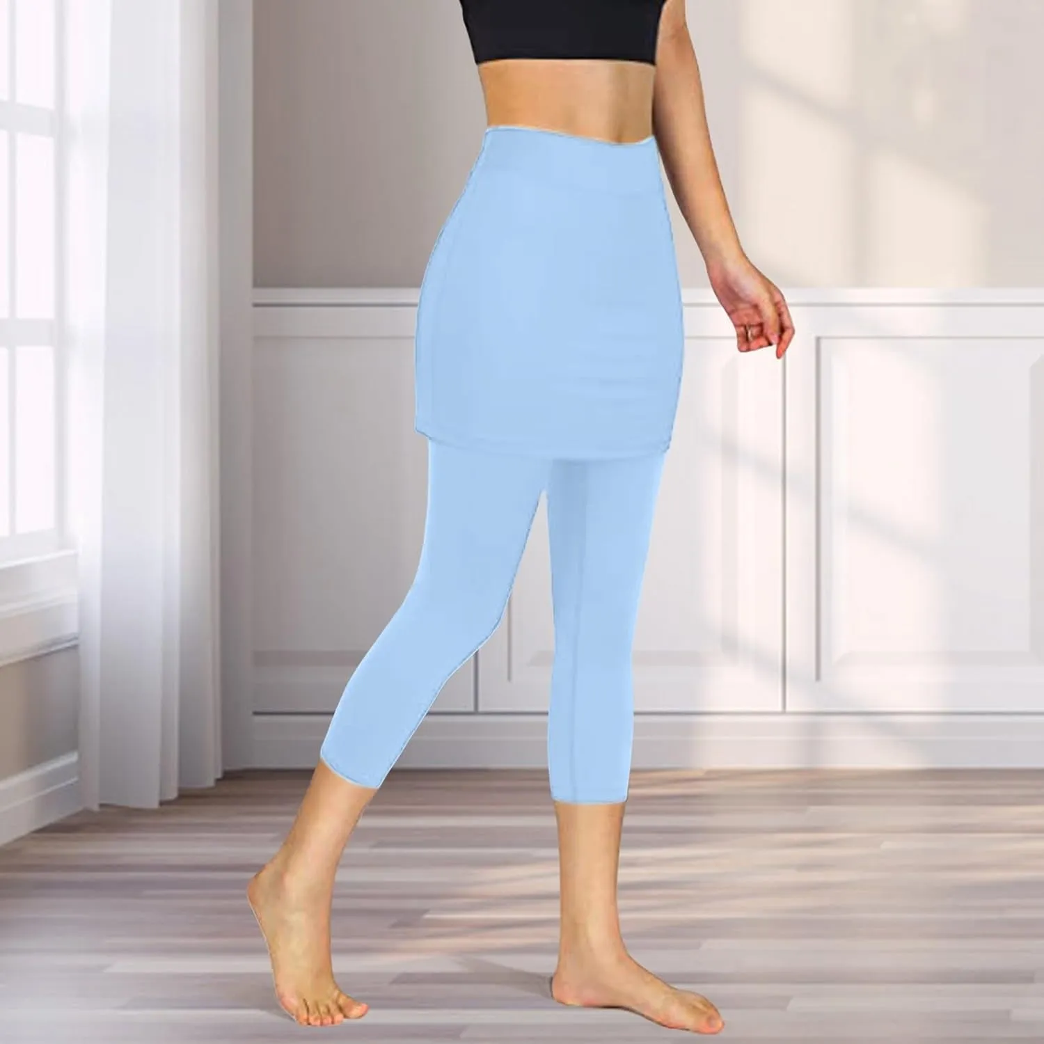 Skirt Leggings for Women 2025 Summer Plus Size Tennis Golf Skort Capris Gym Tennis Yoga Athletic Legging with Skirts