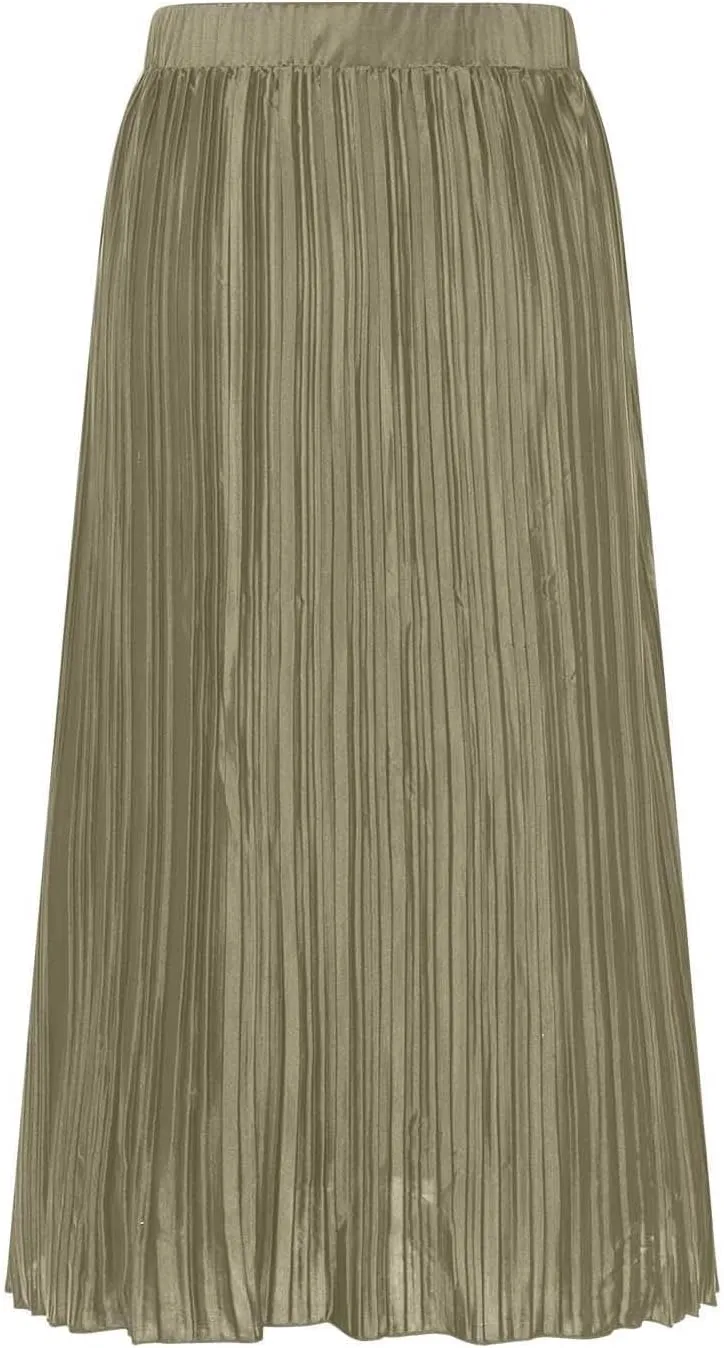 Skirts for Women Summer Boho Elegant Front Split Long Flowy Skirts Comfy Beach Elatic Waist Pleated A-Line Skirt