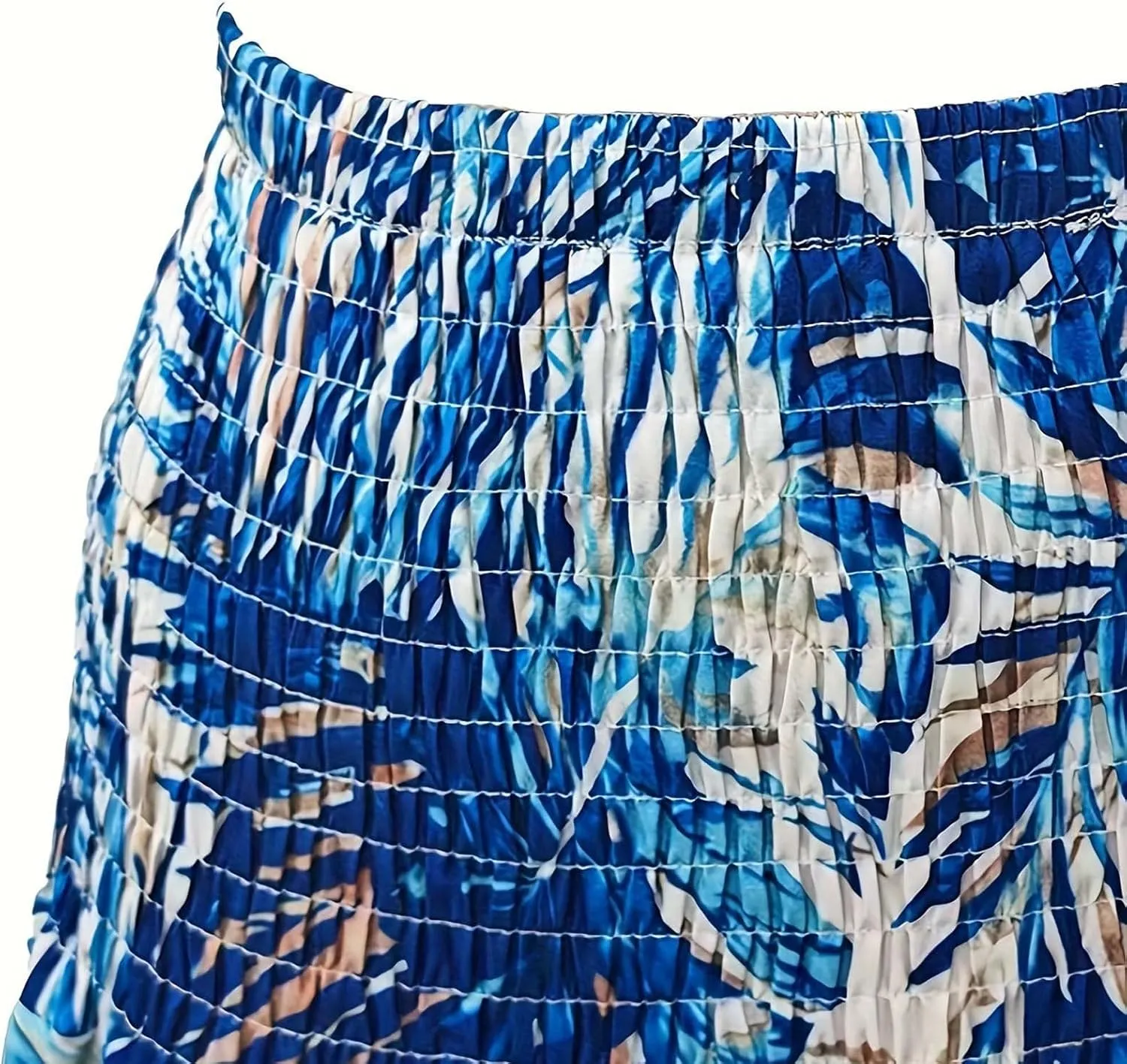 Skirts for Women Trendy Bohemian Summer High Elastic Waist Beach Floral Print A-Line Boha Skirts Vocation Streetwear