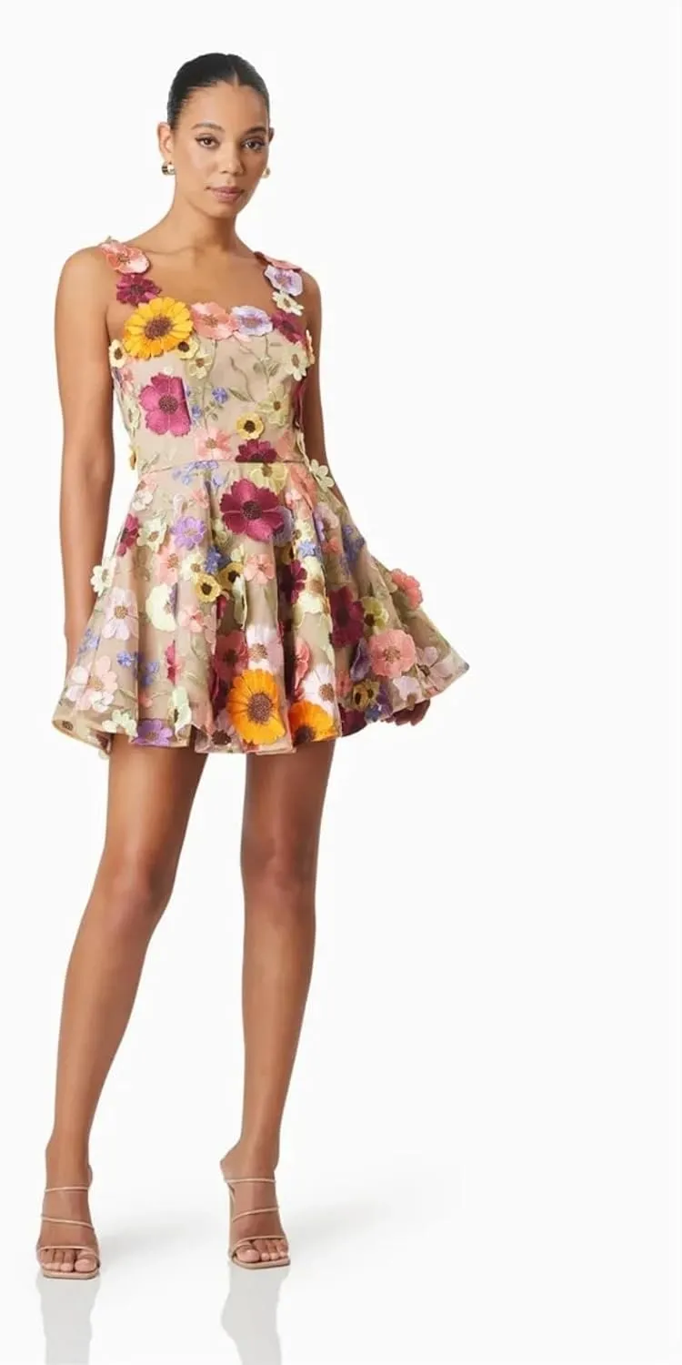 Strapless Floral Short Prom Dresses Embroidery Homecoming Dress for Teens Bodycon Mini Cocktail Gowns