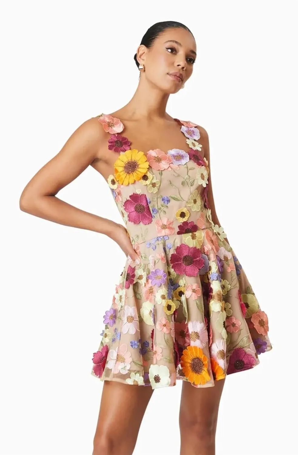 Strapless Floral Short Prom Dresses Embroidery Homecoming Dress for Teens Bodycon Mini Cocktail Gowns