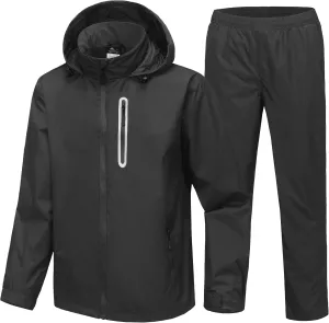 SWISSWELL Men Women Rain Suit Waterproof Lightweight Hooded Raincoat Jacket and Pants for Golf, Hiking, Travel