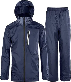 SWISSWELL Men Women Rain Suit Waterproof Lightweight Hooded Raincoat Jacket and Pants for Golf, Hiking, Travel