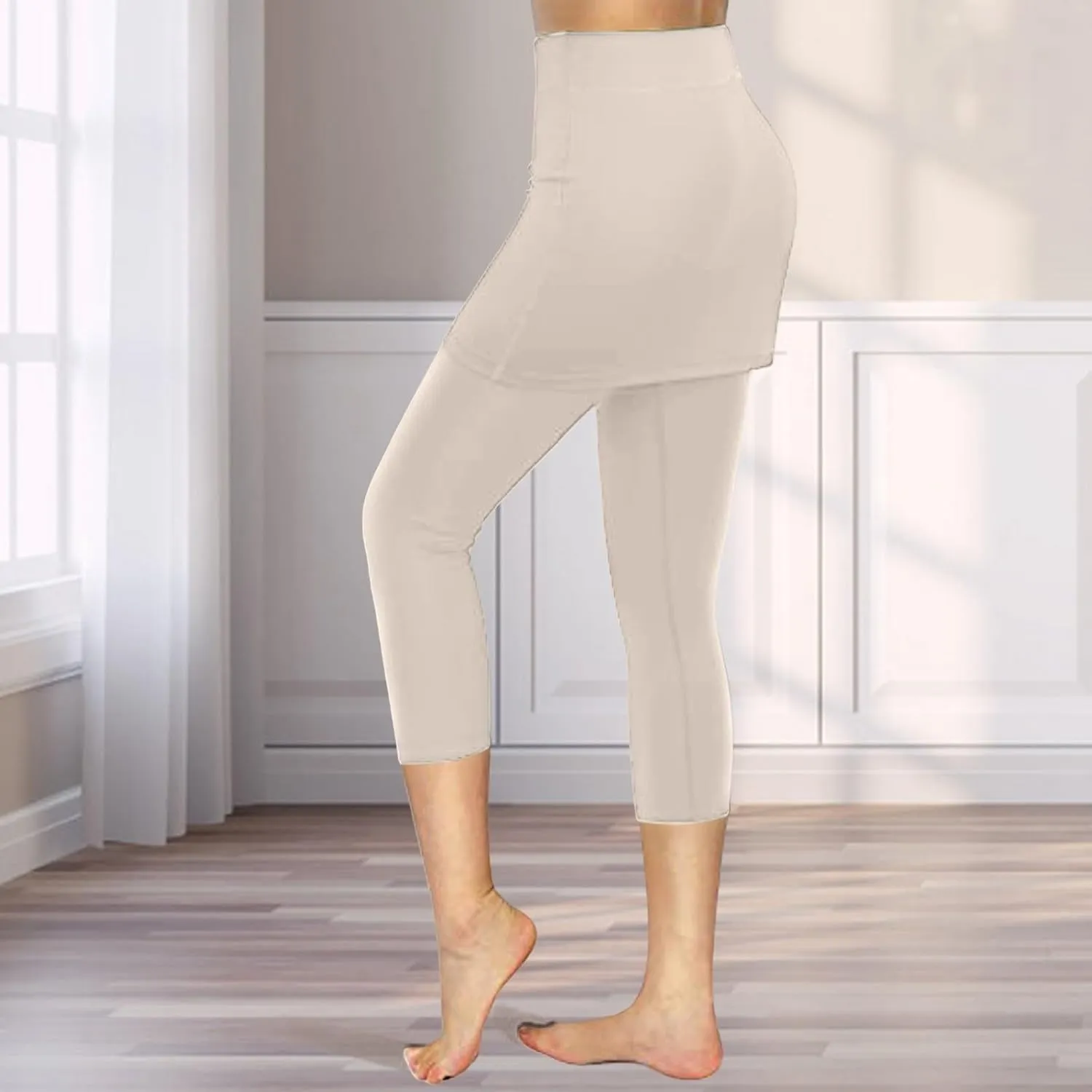 Tennis Skirts for Women Yoga Golf Pants Skorts Capri Leggings Summer Stretchy Soft Gym Legging with Athletic Skirt