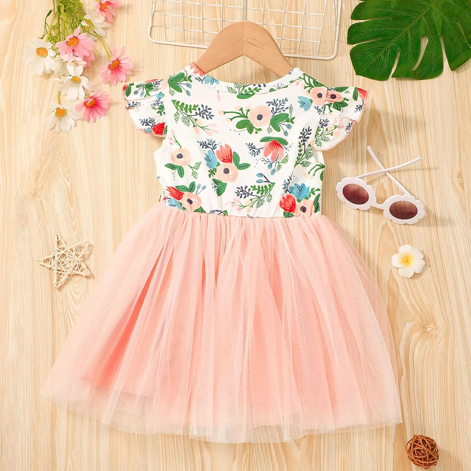 Toddler Baby Girls Summer Clothes Tutu Princess Dress Floral Sleeveless Dress Little Girl Outfits