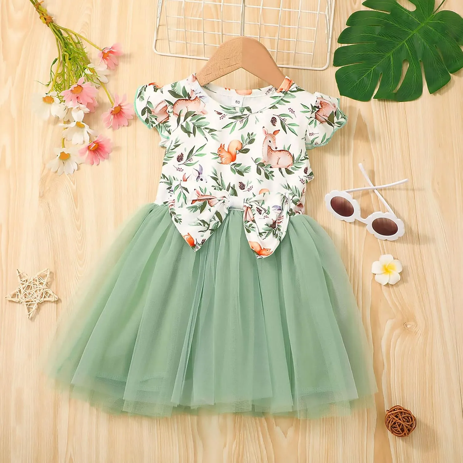 Toddler Baby Girls Summer Clothes Tutu Princess Dress Floral Sleeveless Dress Little Girl Outfits