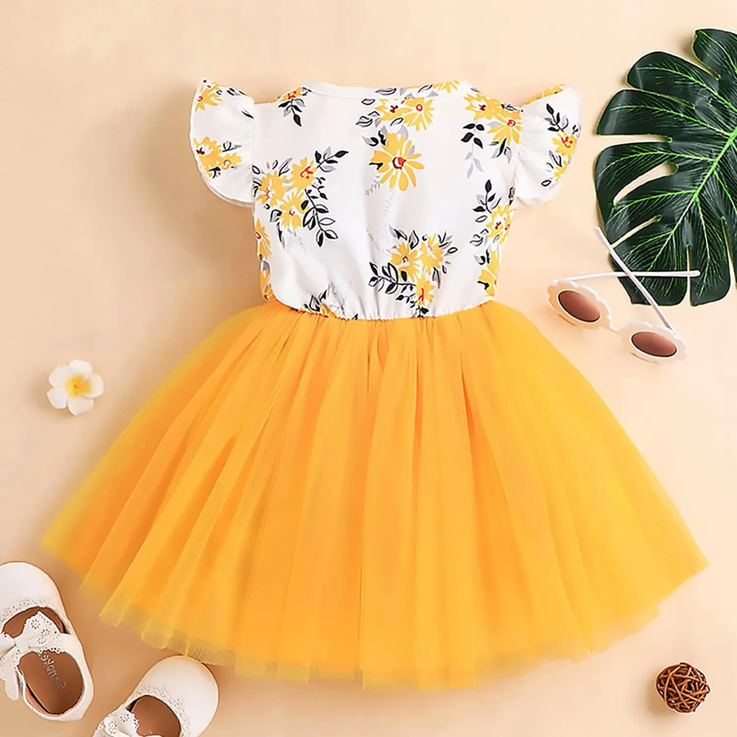 Toddler Baby Girls Summer Clothes Tutu Princess Dress Floral Sleeveless Dress Little Girl Outfits