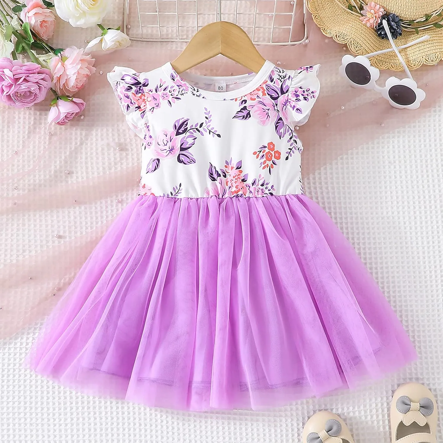 Toddler Baby Girls Summer Clothes Tutu Princess Dress Floral Sleeveless Dress Little Girl Outfits