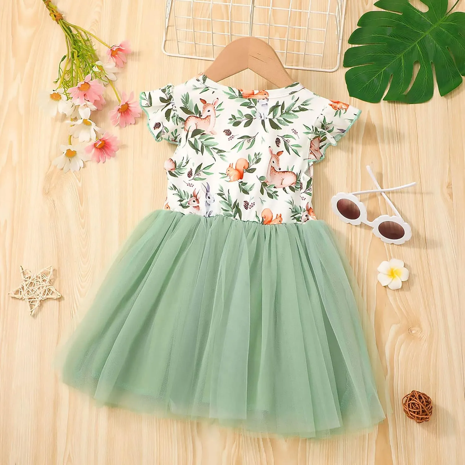 Toddler Baby Girls Summer Clothes Tutu Princess Dress Floral Sleeveless Dress Little Girl Outfits