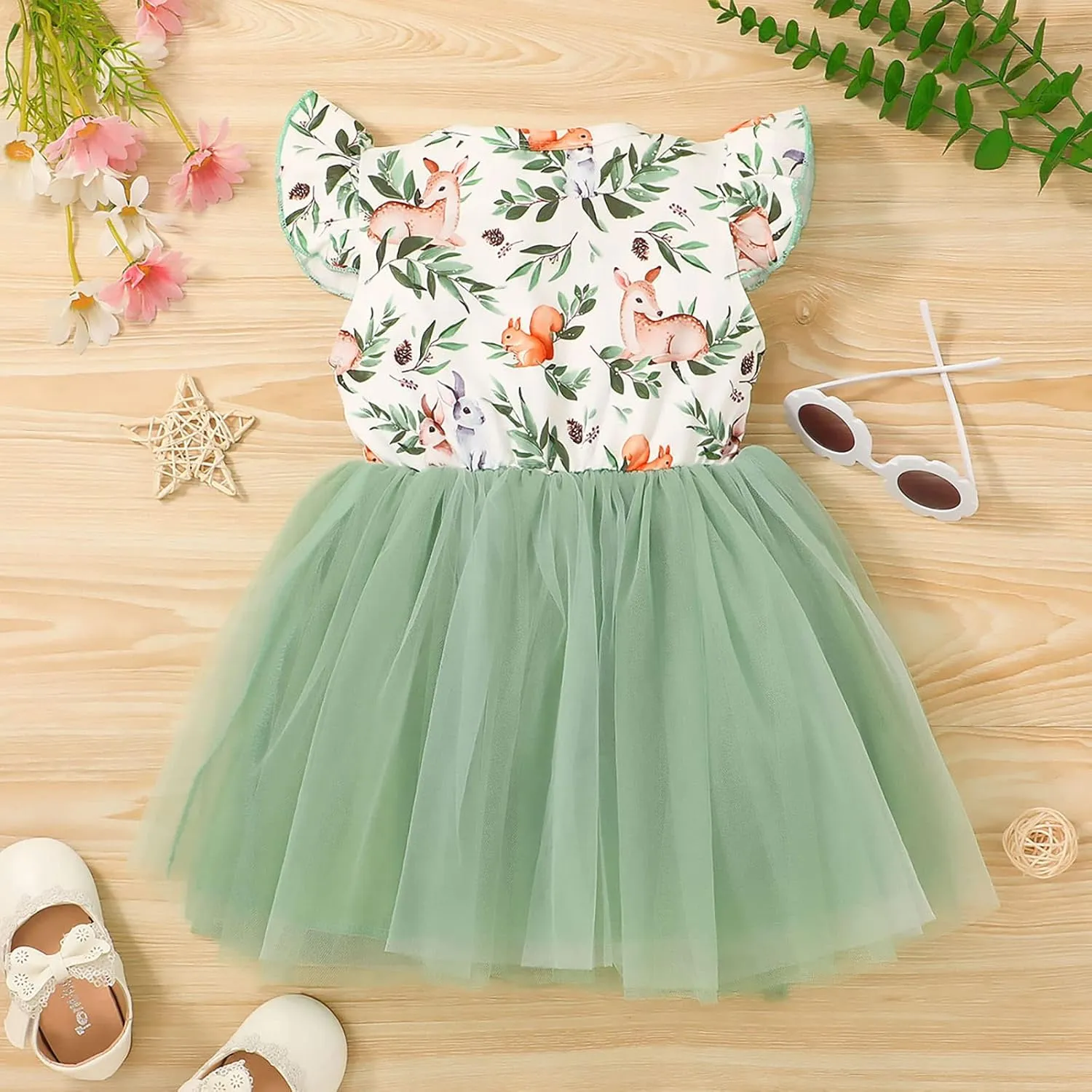 Toddler Baby Girls Summer Clothes Tutu Princess Dress Floral Sleeveless Dress Little Girl Outfits