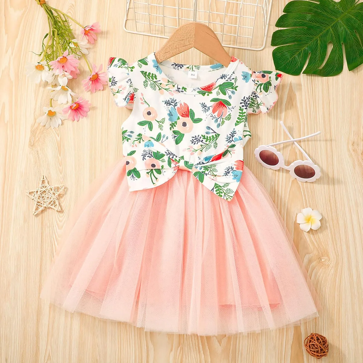 Toddler Baby Girls Summer Clothes Tutu Princess Dress Floral Sleeveless Dress Little Girl Outfits