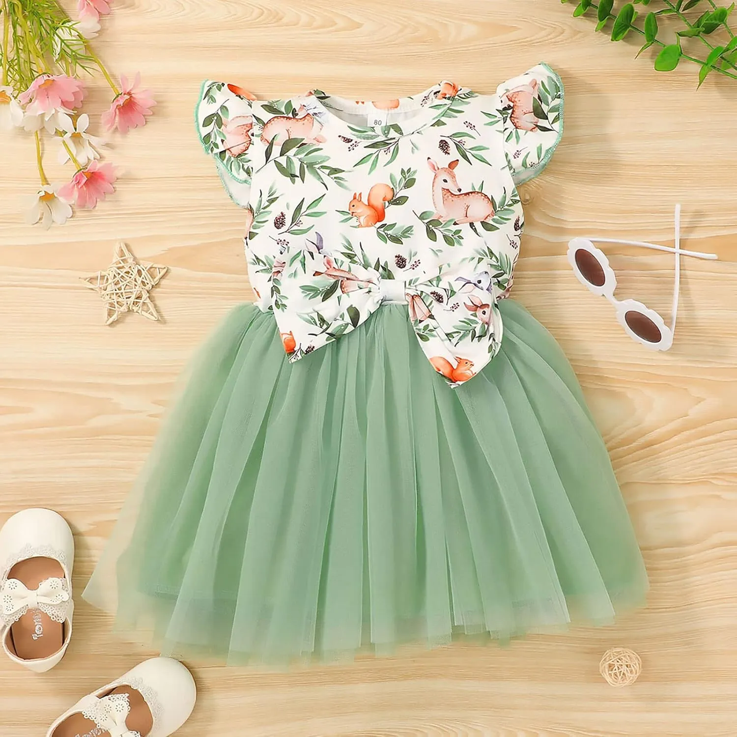 Toddler Baby Girls Summer Clothes Tutu Princess Dress Floral Sleeveless Dress Little Girl Outfits
