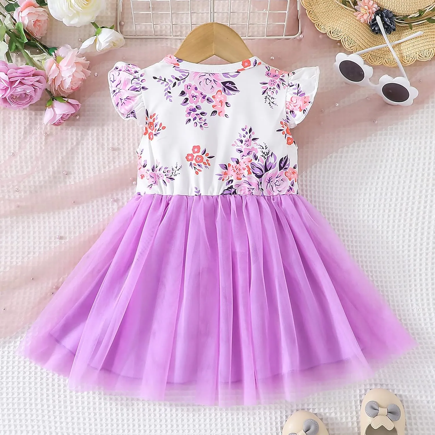 Toddler Baby Girls Summer Clothes Tutu Princess Dress Floral Sleeveless Dress Little Girl Outfits