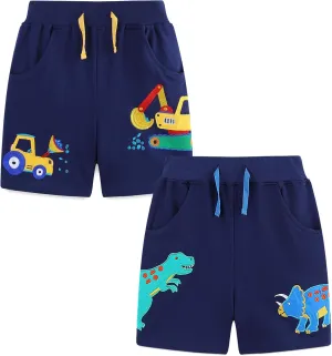 Toddler Boys Sports Shorts Cotton Casual All-Match Children's Clothing Pants 2-7T 2-Pack