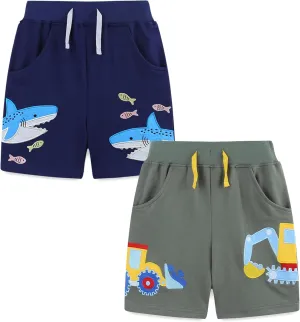 Toddler Boys Sports Shorts Cotton Casual All-Match Children's Clothing Pants 2-7T 2-Pack