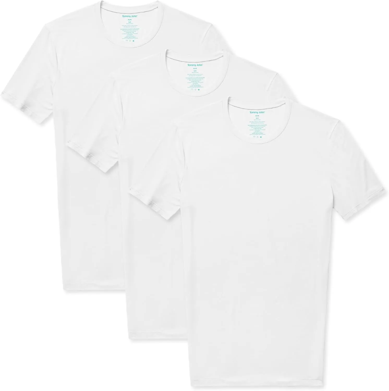 Tommy John Men's Crew Neck Undershirt, Second Skin Fabric, Slim Fit T-Shirt with Stay Tuck Design