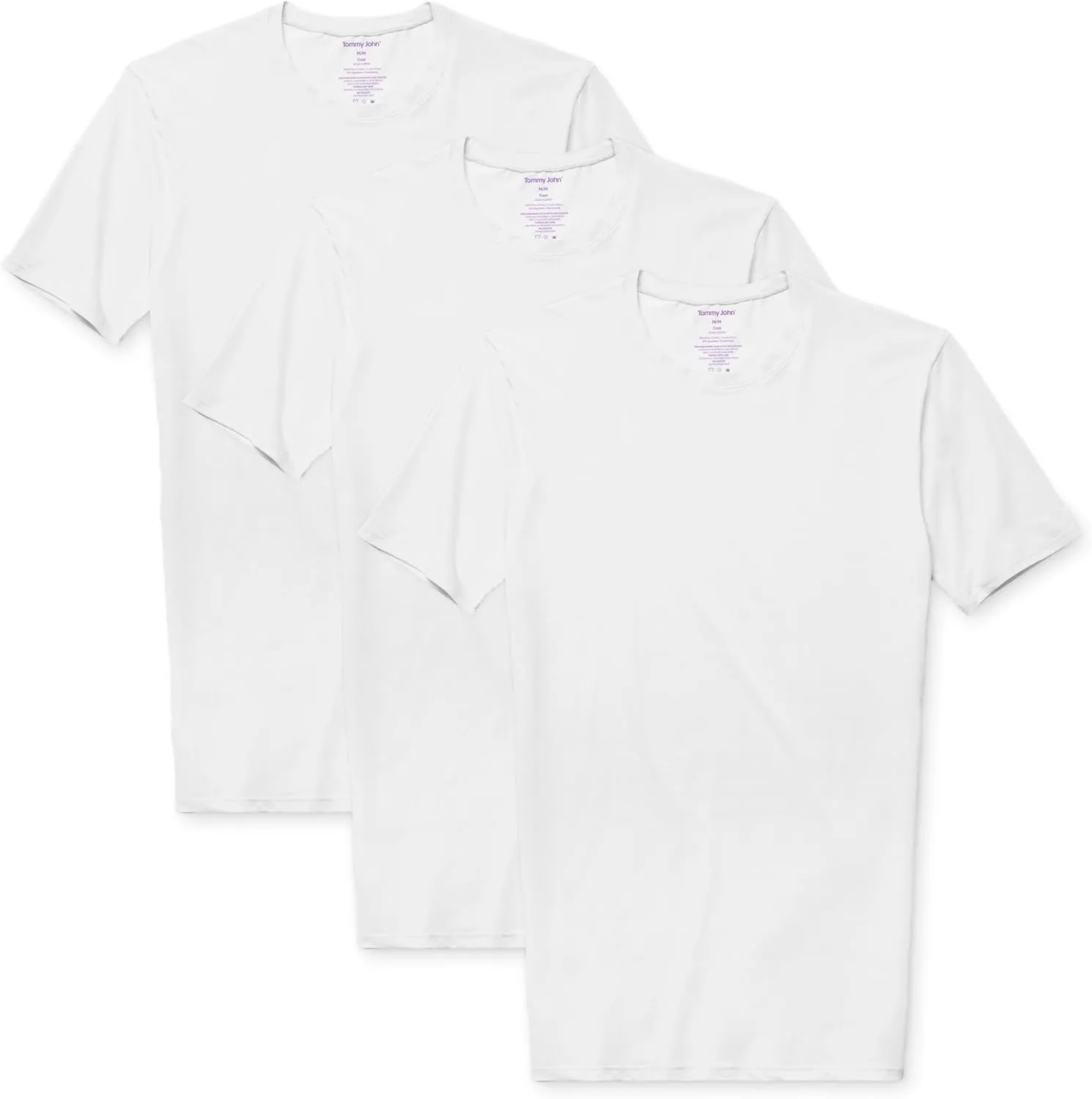 Tommy John Men's Slim Fit Crew Neck Undershirt, Cool Cotton Fabric, Slim Fit T-Shirt with Stay Tuck Design