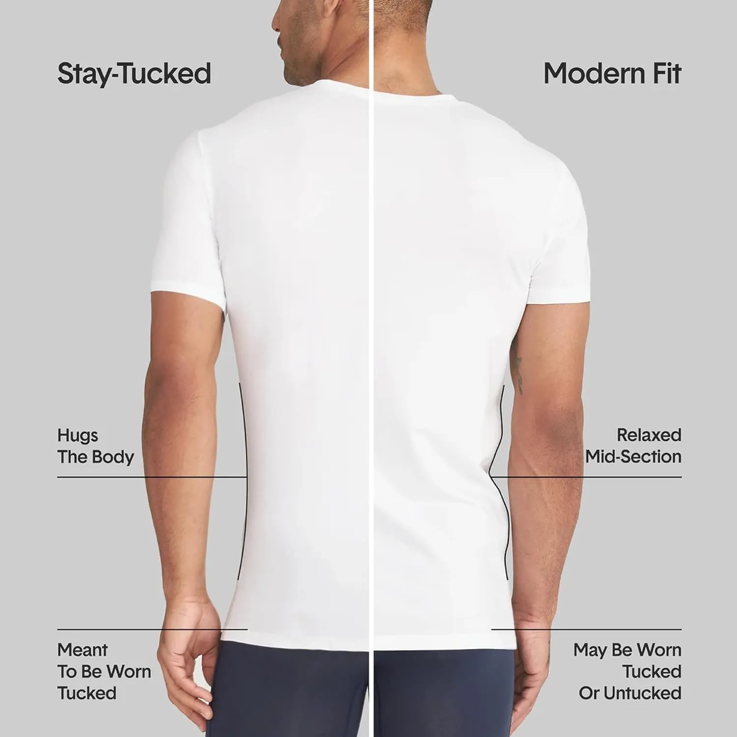 Tommy John Men's Slim Fit Crew Neck Undershirt, Cool Cotton Fabric, Slim Fit T-Shirt with Stay Tuck Design