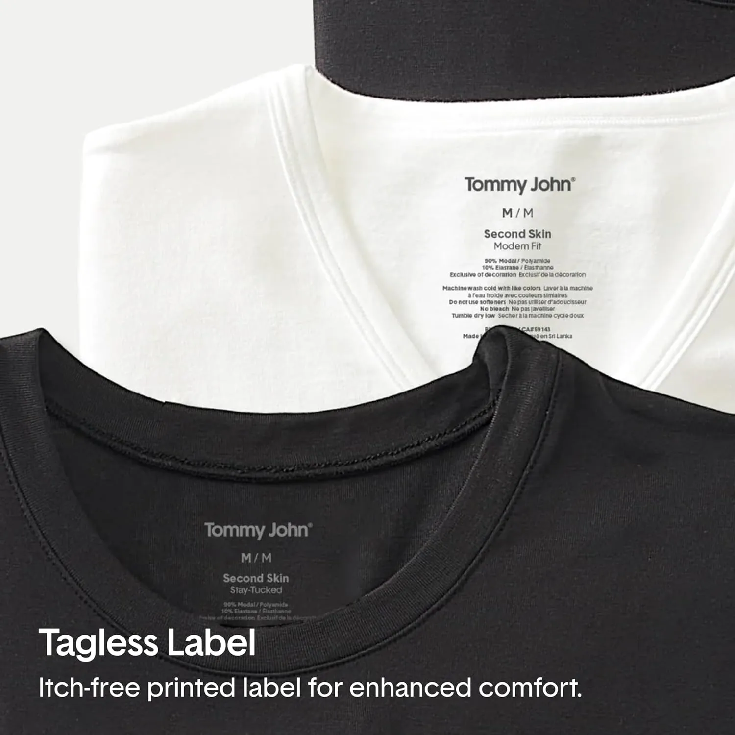 Tommy John Men's Slim Fit Crew Neck Undershirt, Cool Cotton Fabric, Slim Fit T-Shirt with Stay Tuck Design
