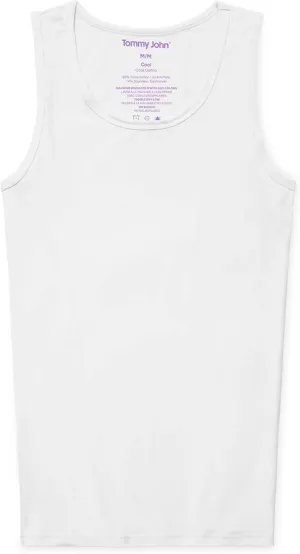 Tommy John Men's Tank Top, Cool Cotton, Slim Fit T-Shirt Stay Tuck Design, 3 and Single Pack