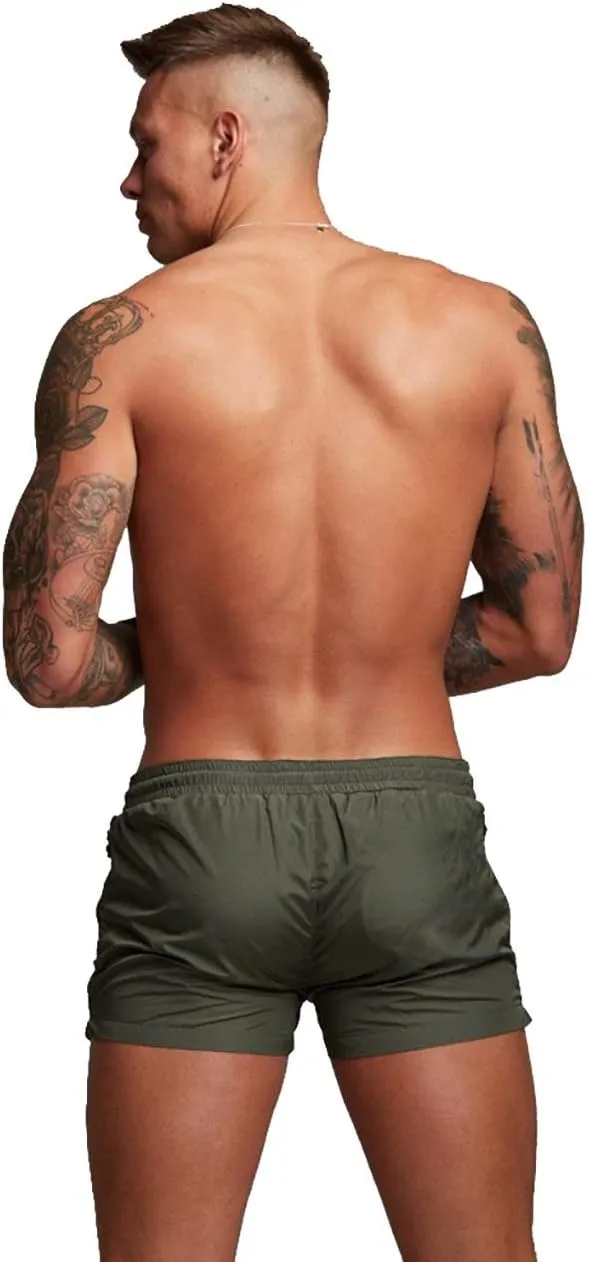 TONLEN Mens Swimwear Sports Shorts Swim Trunks with Zipper Pockets