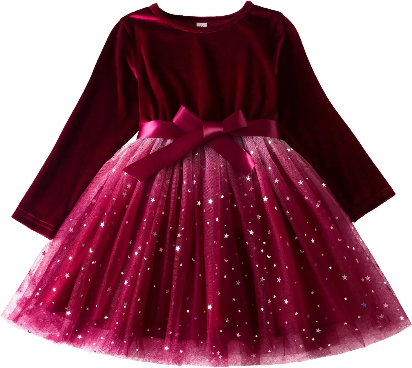 TTYAOVO Girl Long Sleeve Dress Fall Winter Princess Causal Dresses
