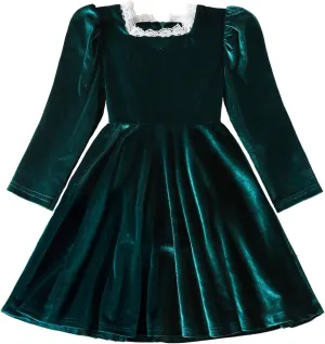 TTYAOVO Girl Long Sleeve Dress Fall Winter Princess Causal Dresses