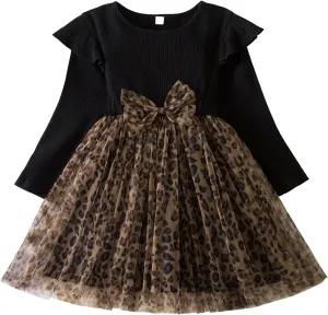 TTYAOVO Girl Long Sleeve Dress Fall Winter Princess Causal Dresses