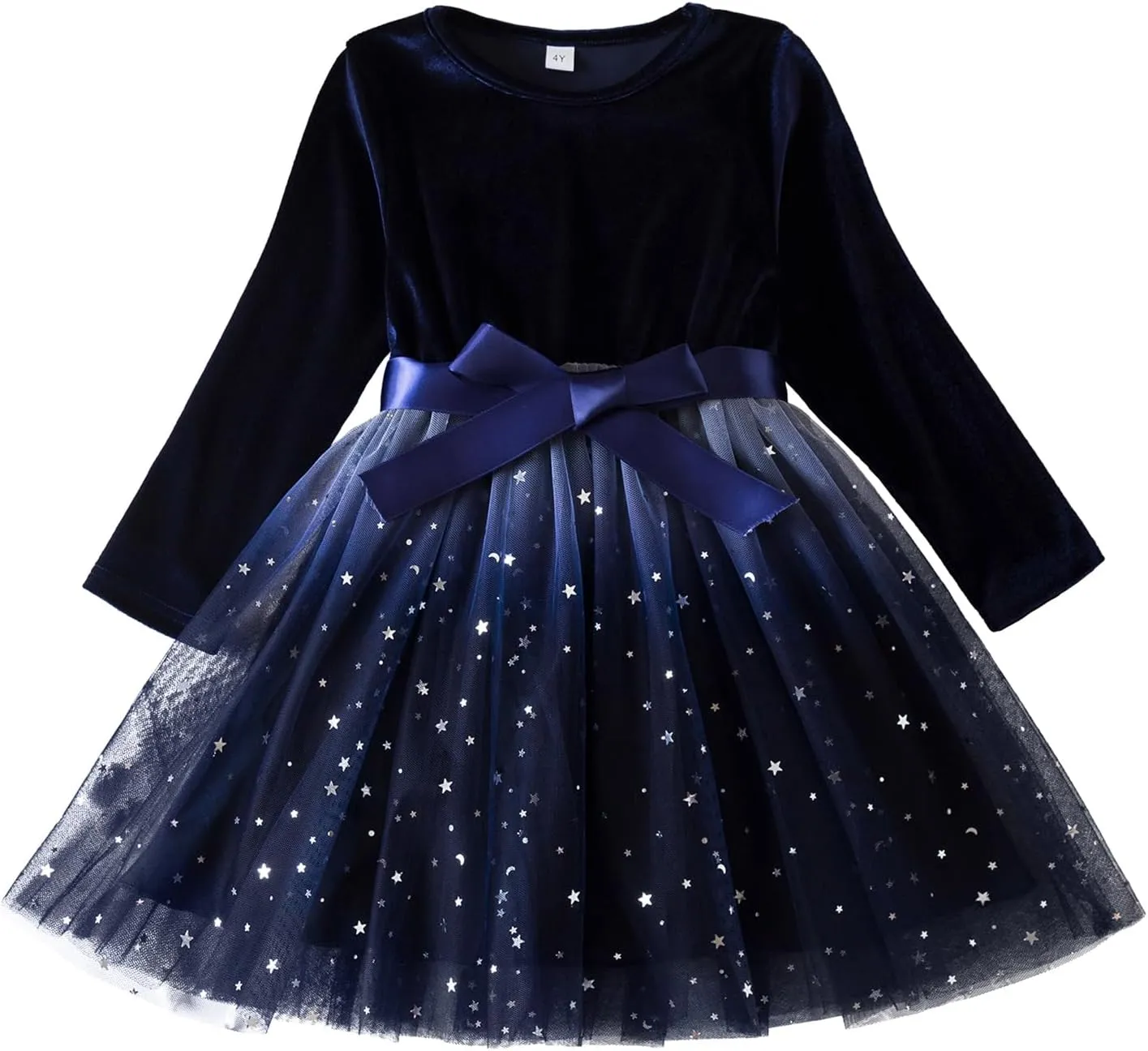 TTYAOVO Girl Long Sleeve Dress Fall Winter Princess Causal Dresses