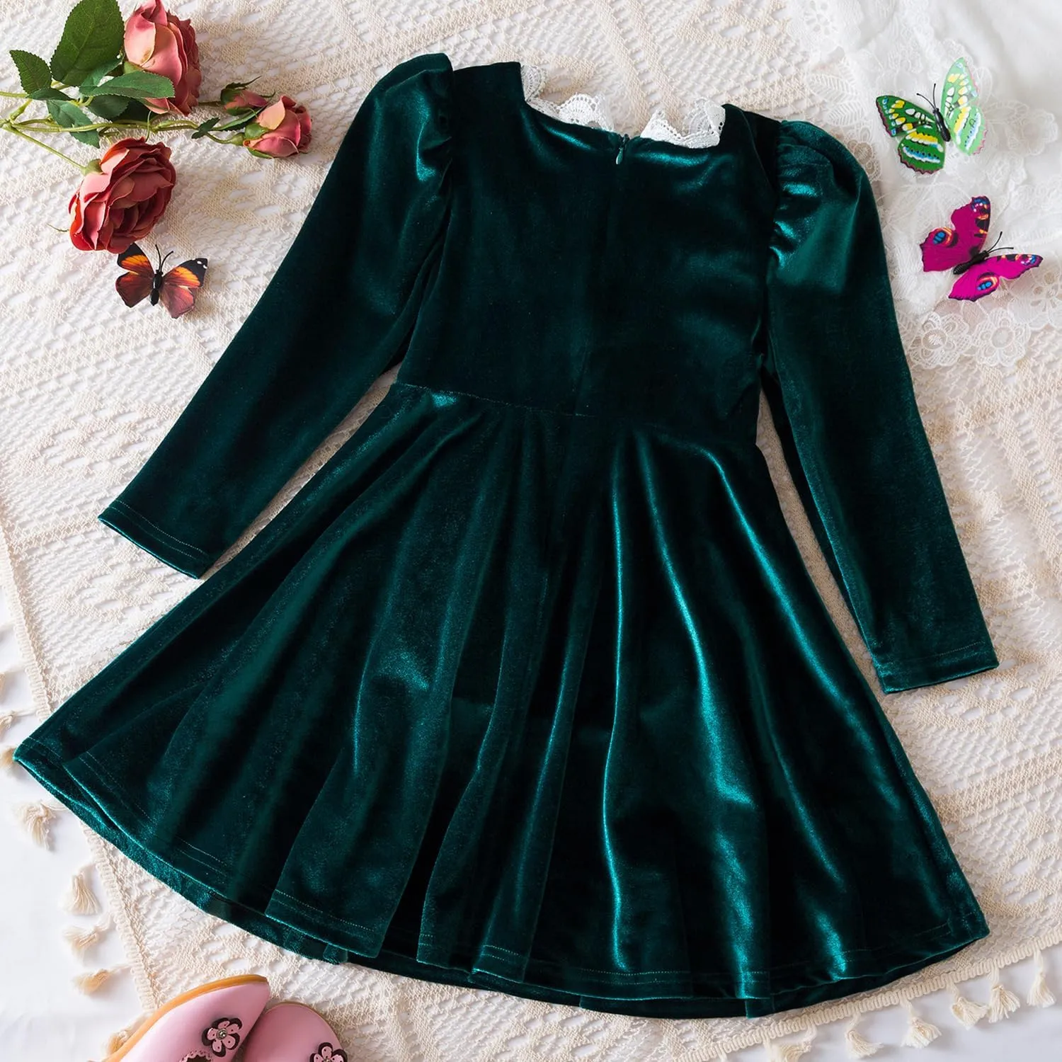 TTYAOVO Girl Long Sleeve Dress Fall Winter Princess Causal Dresses