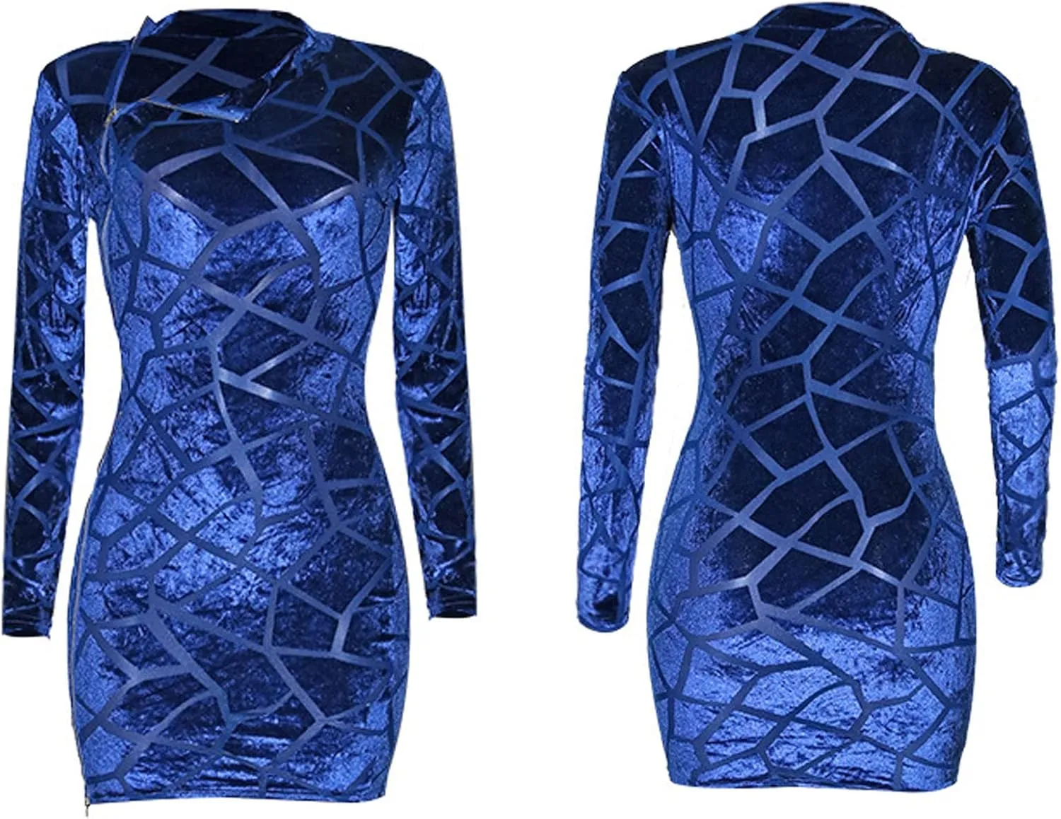 Uni Clau Women Sexy Sheer Mesh Boydcon Midi Dress See Through Printed Long Sleeve Midi Skinny Clubwear Party Dress