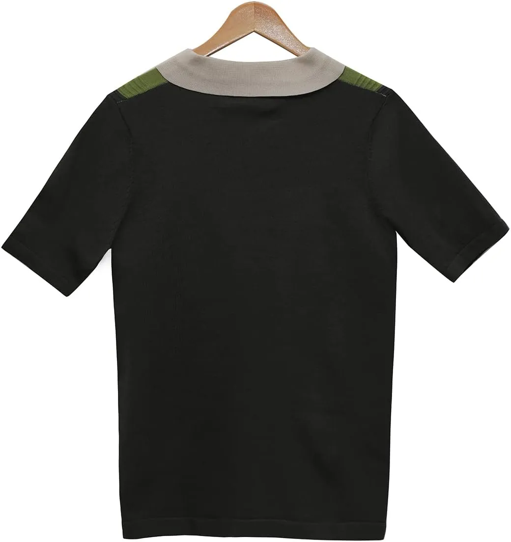 utcoco Men's Striped Polo Shirts Short Sleeve Slim Fit T-Shirt Summer Casual Knit Shirts