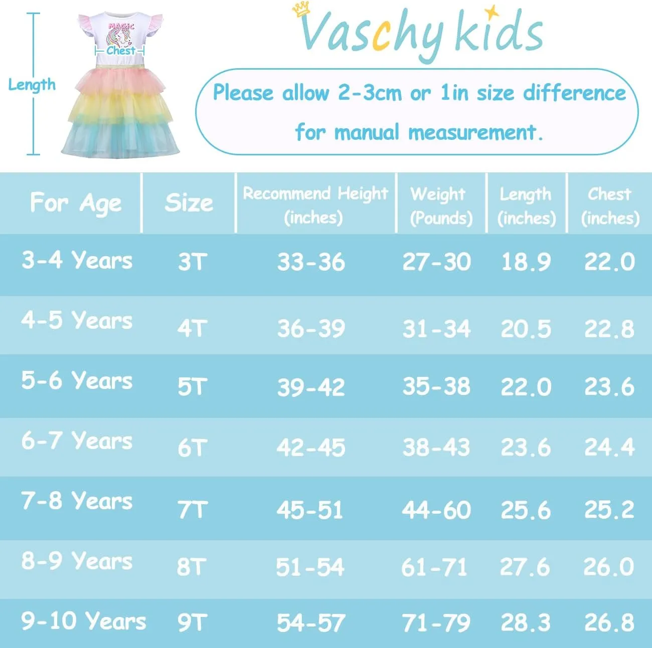 VASCHY Summer Tulle Dress Cotton Ruffle Sleeve Tutu Princess Dress Birthday Outfit Clothes for Toddler/Little/Big Kid Girls