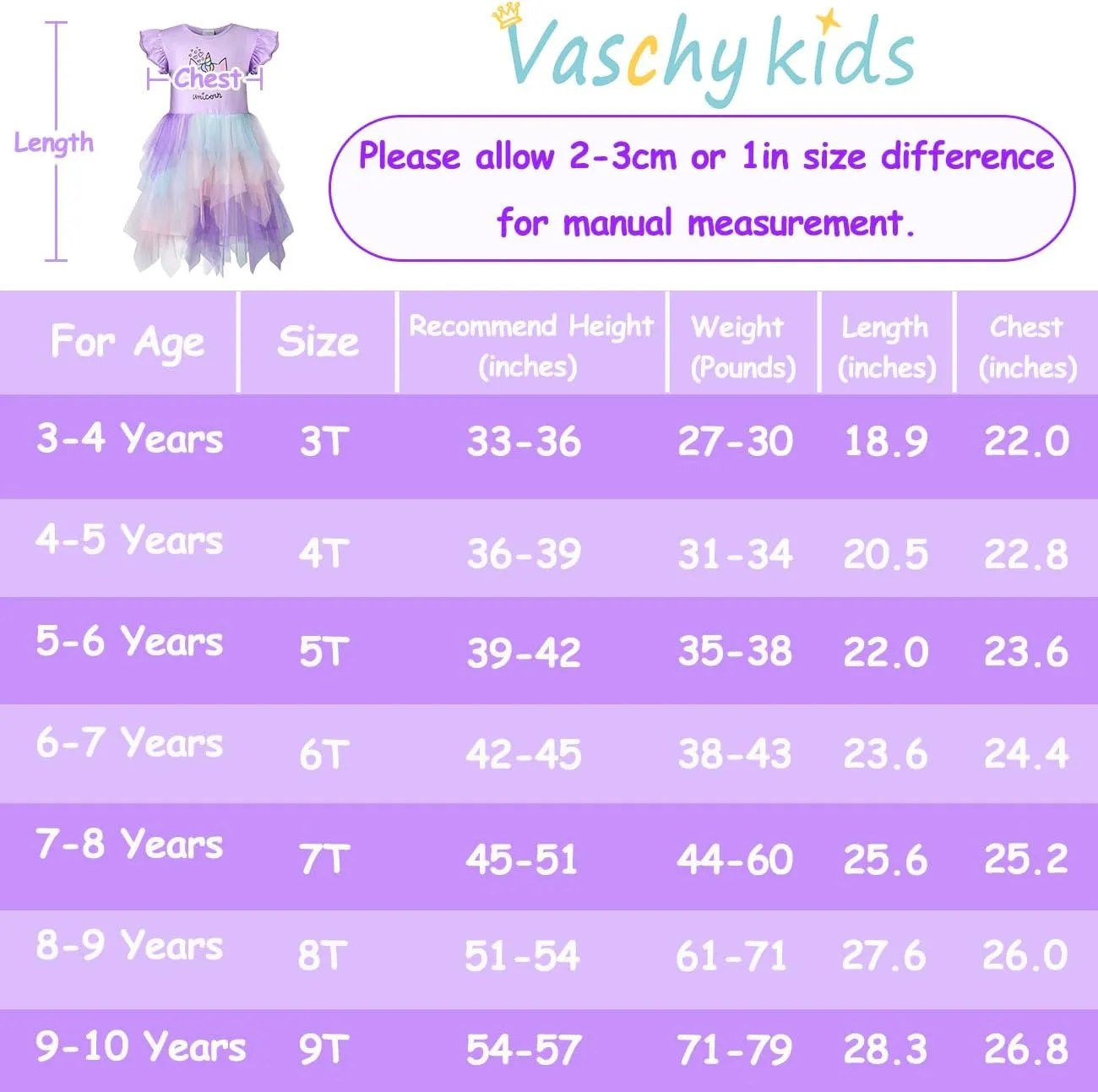 VASCHY Summer Tulle Dress Cotton Ruffle Sleeve Tutu Princess Dress Birthday Outfit Clothes for Toddler/Little/Big Kid Girls