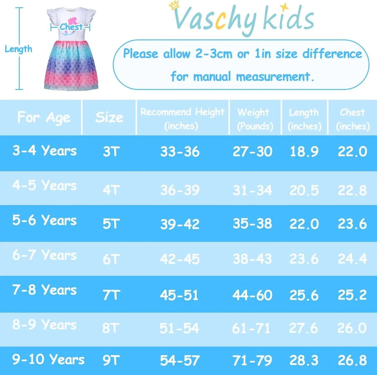 VASCHY Summer Tulle Dress Cotton Ruffle Sleeve Tutu Princess Dress Birthday Outfit Clothes for Toddler/Little/Big Kid Girls
