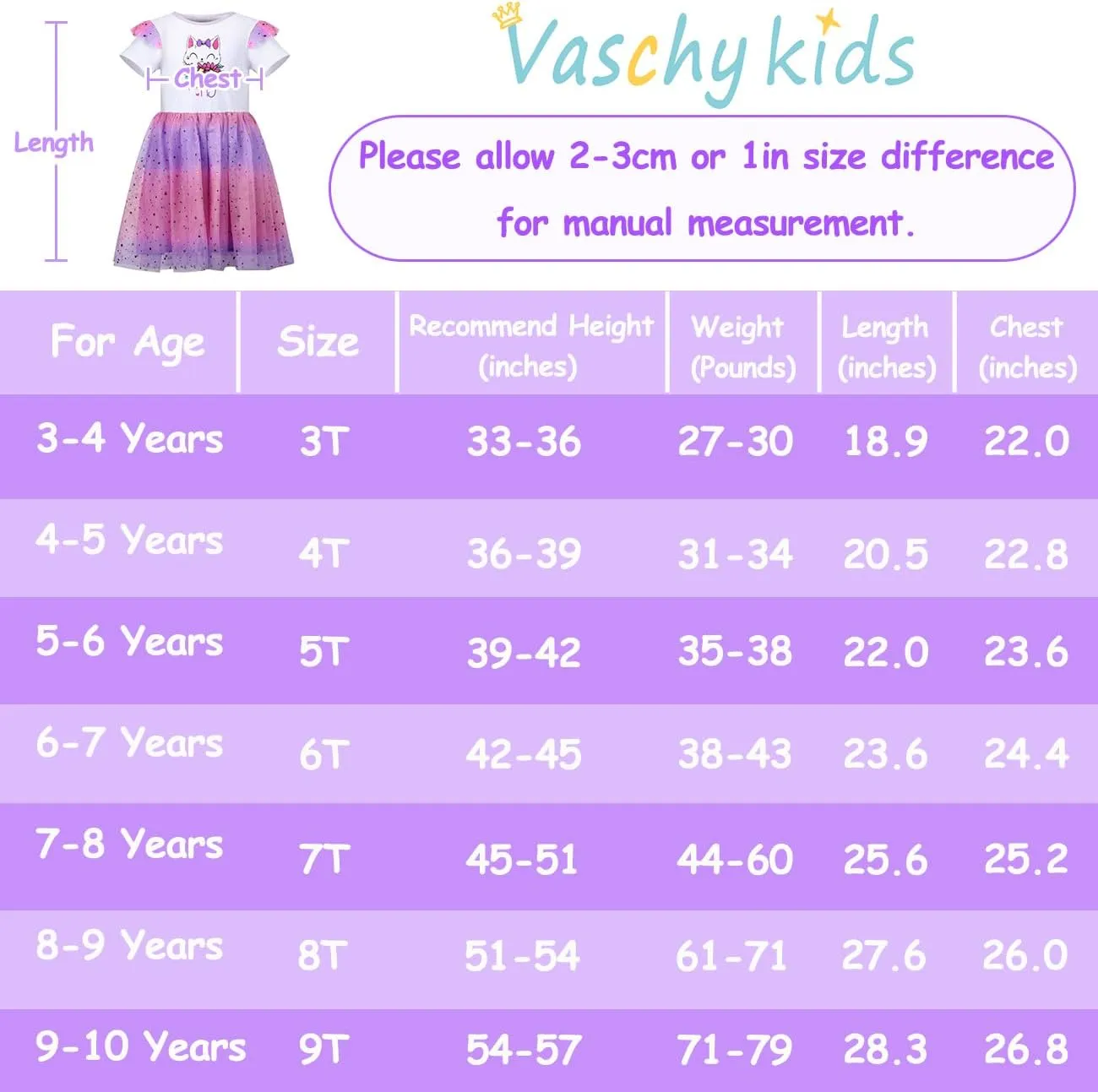 VASCHY Summer Tulle Dress Cotton Ruffle Sleeve Tutu Princess Dress Birthday Outfit Clothes for Toddler/Little/Big Kid Girls
