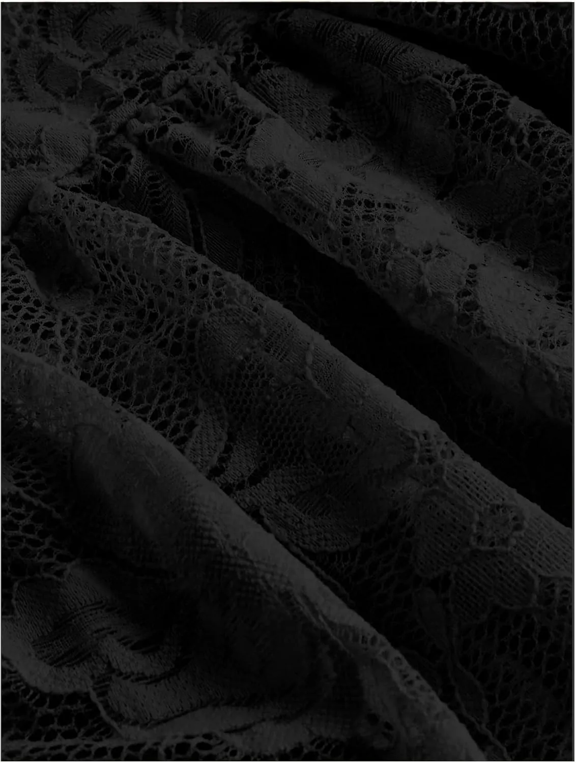 Verdusa Women's Lace Long Skirts High Waist Layered Ruffle Hem A Line Skirt